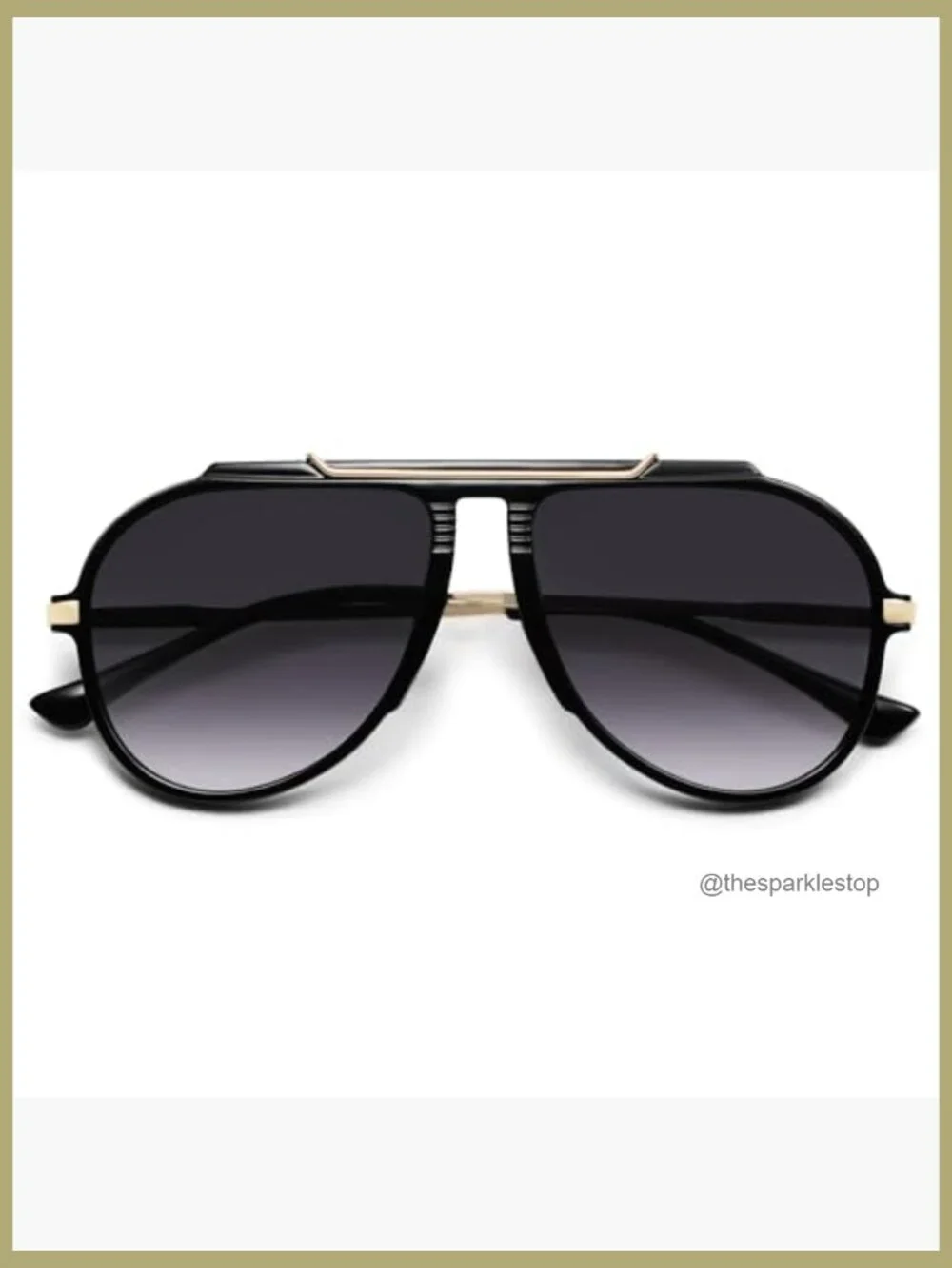 Retro Oversized Aviator Sunglasses UV400 Protection Plastic Frame
